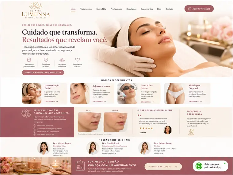 Modelo de site para Estética