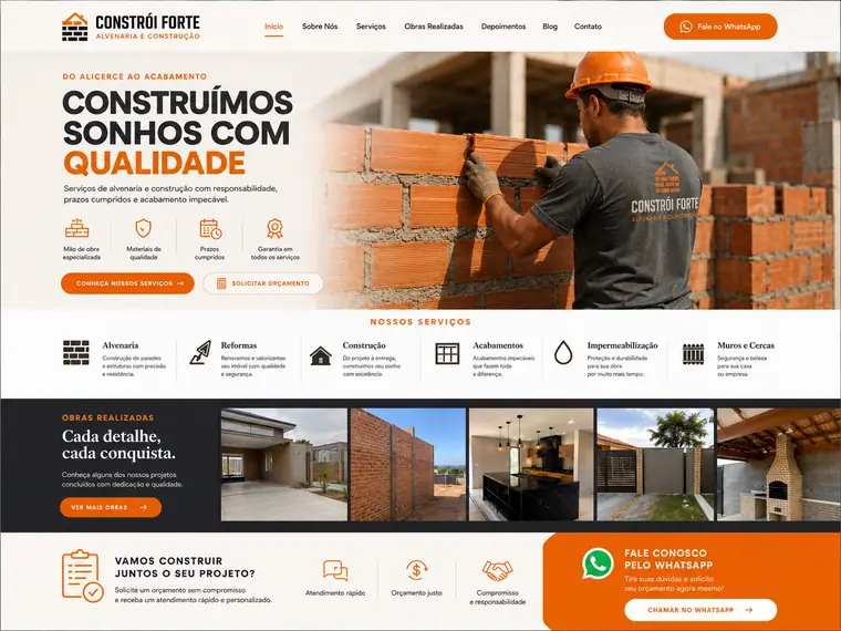Modelo de site para Pedreiro