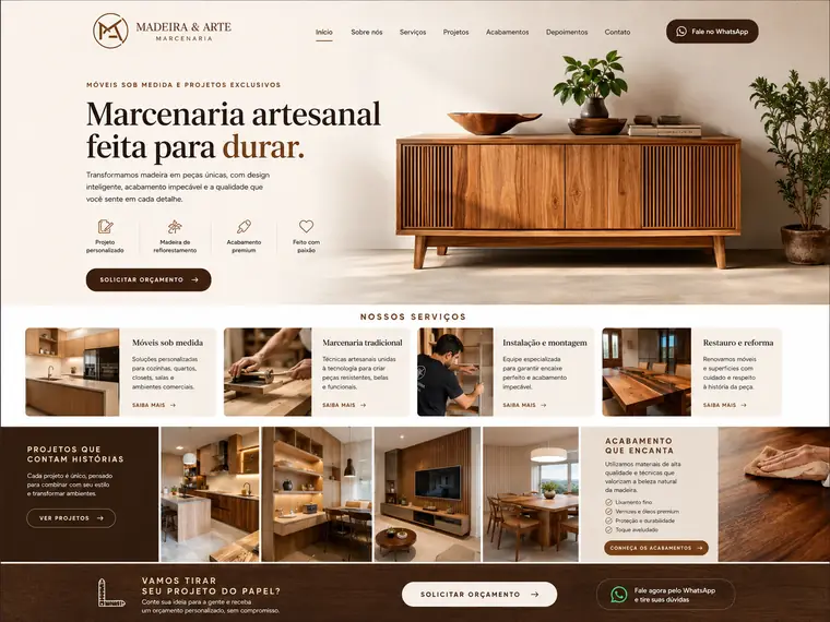 Modelo de site para Marceneiro