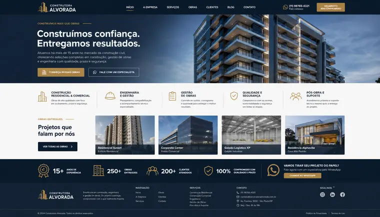 Modelo de site para Construtora