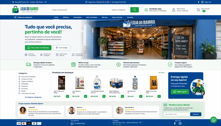 Modelo de site para Loja Local
