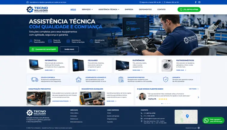 Modelo de site para Assistência Técnica