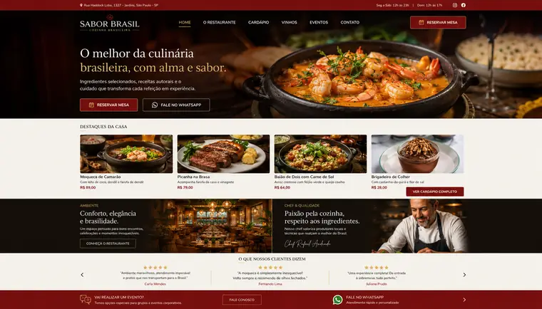 Modelo de site para Restaurante