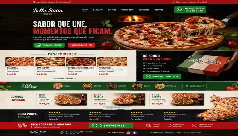 Modelo de site para Pizzaria