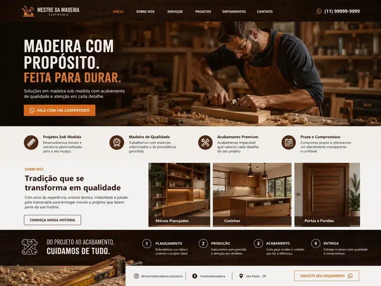 Modelo de site para Carpinteiro